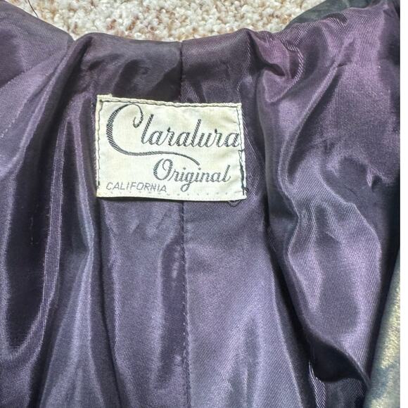 VINTAGE Gold & Black Brocade CLARALURA CALIFORNIA, FUR TRIMMED jacket - Picture 3 of 16